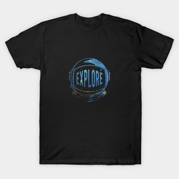 explore, space helmet van gogh T-Shirt by goblinbabe